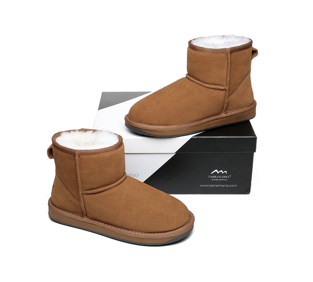 TARRAMARRA® Unisex Double Faced Sheepskin Mini Classic Boots - UGG Boots - Chestnut - AU Ladies 4 / AU Men 2 / EU 35 - Uggoutlet