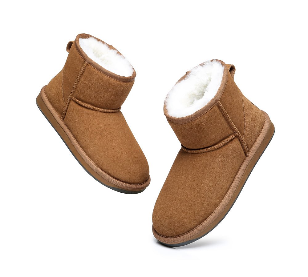 TARRAMARRA® Unisex Double Faced Sheepskin Mini Classic Boots - UGG Boots - Chestnut - AU Ladies 4 / AU Men 2 / EU 35 - Uggoutlet