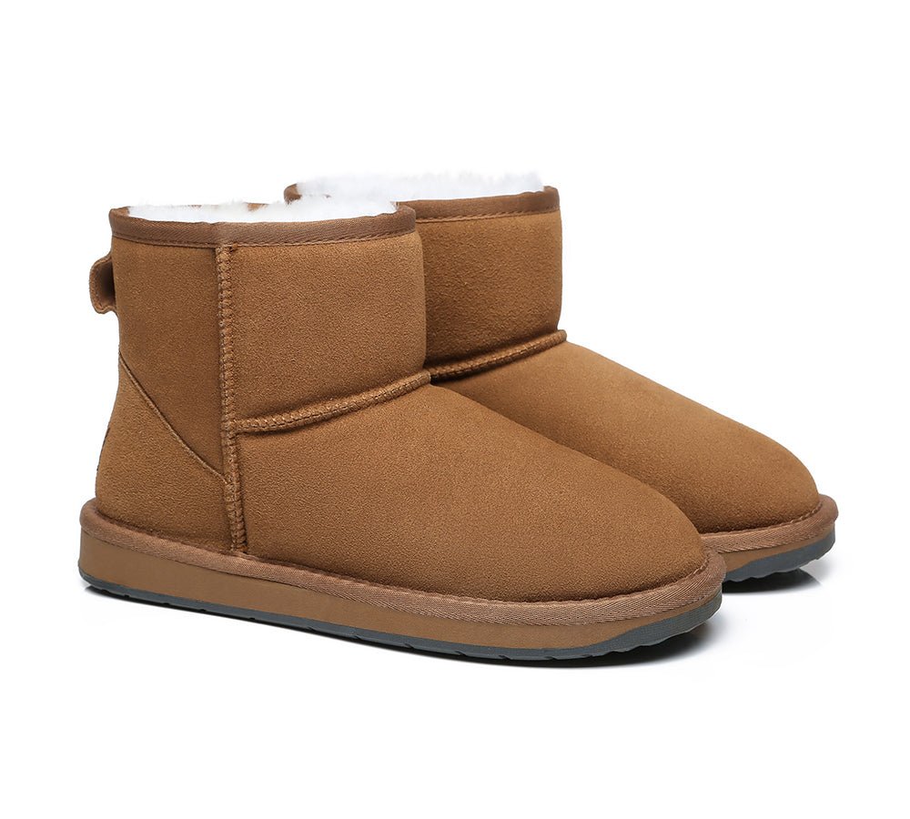 TARRAMARRA® Unisex Double Faced Sheepskin Mini Classic Boots - UGG Boots - Chestnut - AU Ladies 4 / AU Men 2 / EU 35 - Uggoutlet