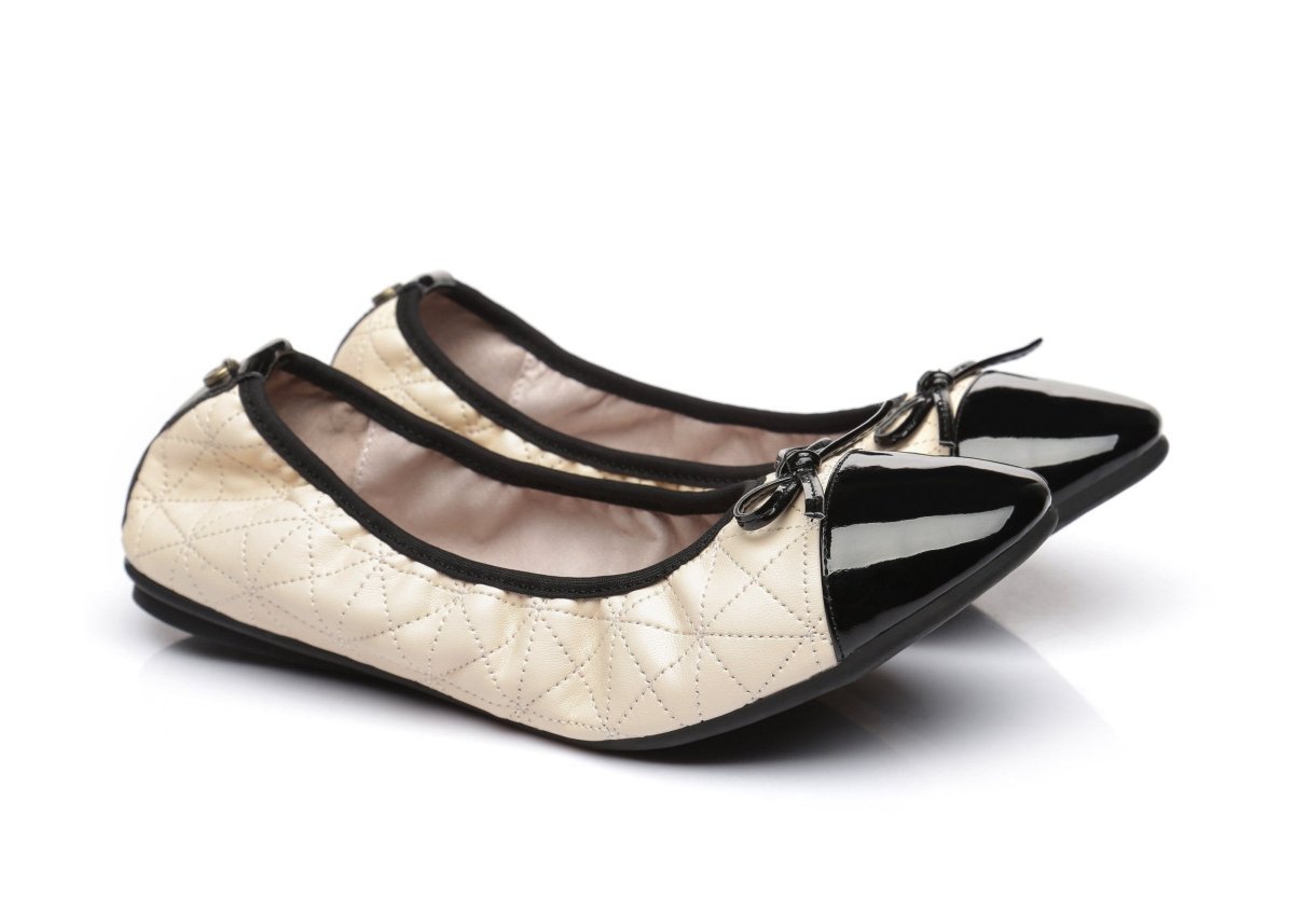 Tarramarra® Women Flat Ballet Quiche Shoes Vicky - Comfort - Cream/black - AU Ladies 4 / AU Men 2 / EU 35 - Uggoutlet