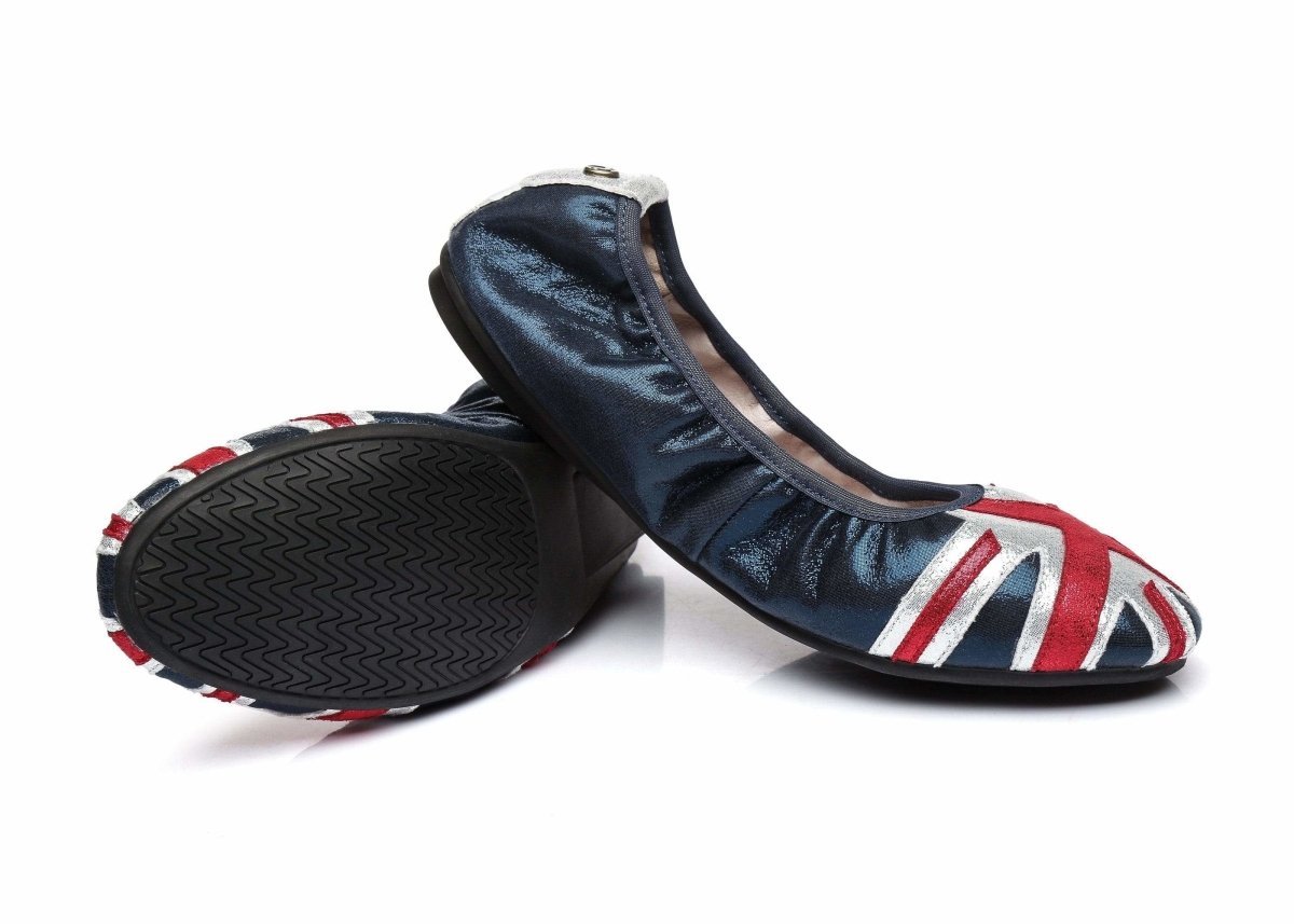 Tarramarra® Women Flat Ballet Quiche Shoes Vicky - Comfort - Red/ White/blue Glitter - AU Ladies 4 / AU Men 2 / EU 35 - Uggoutlet