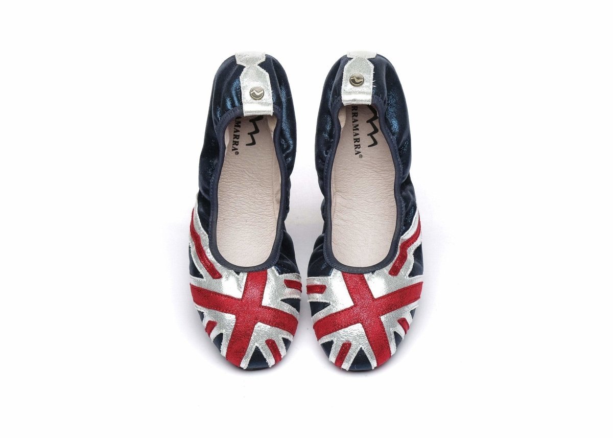 Tarramarra® Women Flat Ballet Quiche Shoes Vicky - Comfort - Red/ White/blue Glitter - AU Ladies 4 / AU Men 2 / EU 35 - Uggoutlet