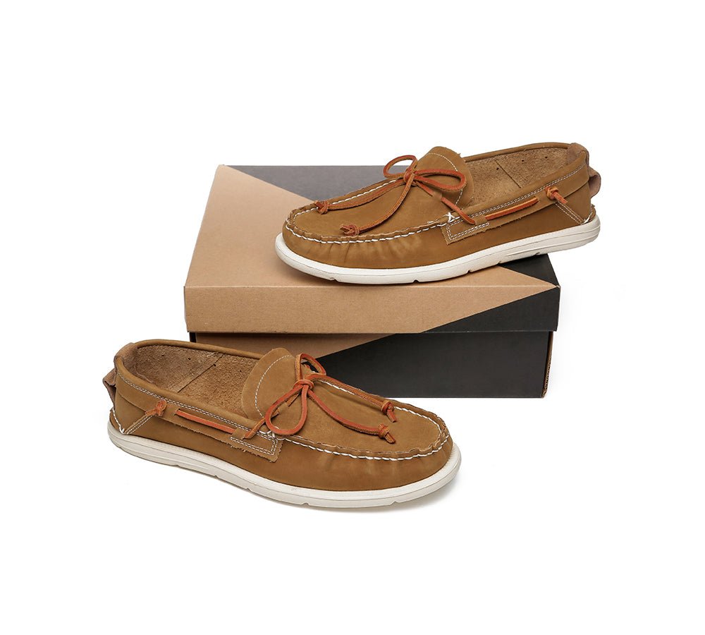 Troy Casual Slip - On Stylish Boat Men Shoes - Comfort - Chestnut - AU Ladies 10 / AU Men 8 / EU 41 - Uggoutlet