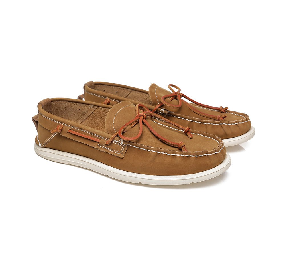 Troy Casual Slip - On Stylish Boat Men Shoes - Comfort - Chestnut - AU Ladies 10 / AU Men 8 / EU 41 - Uggoutlet