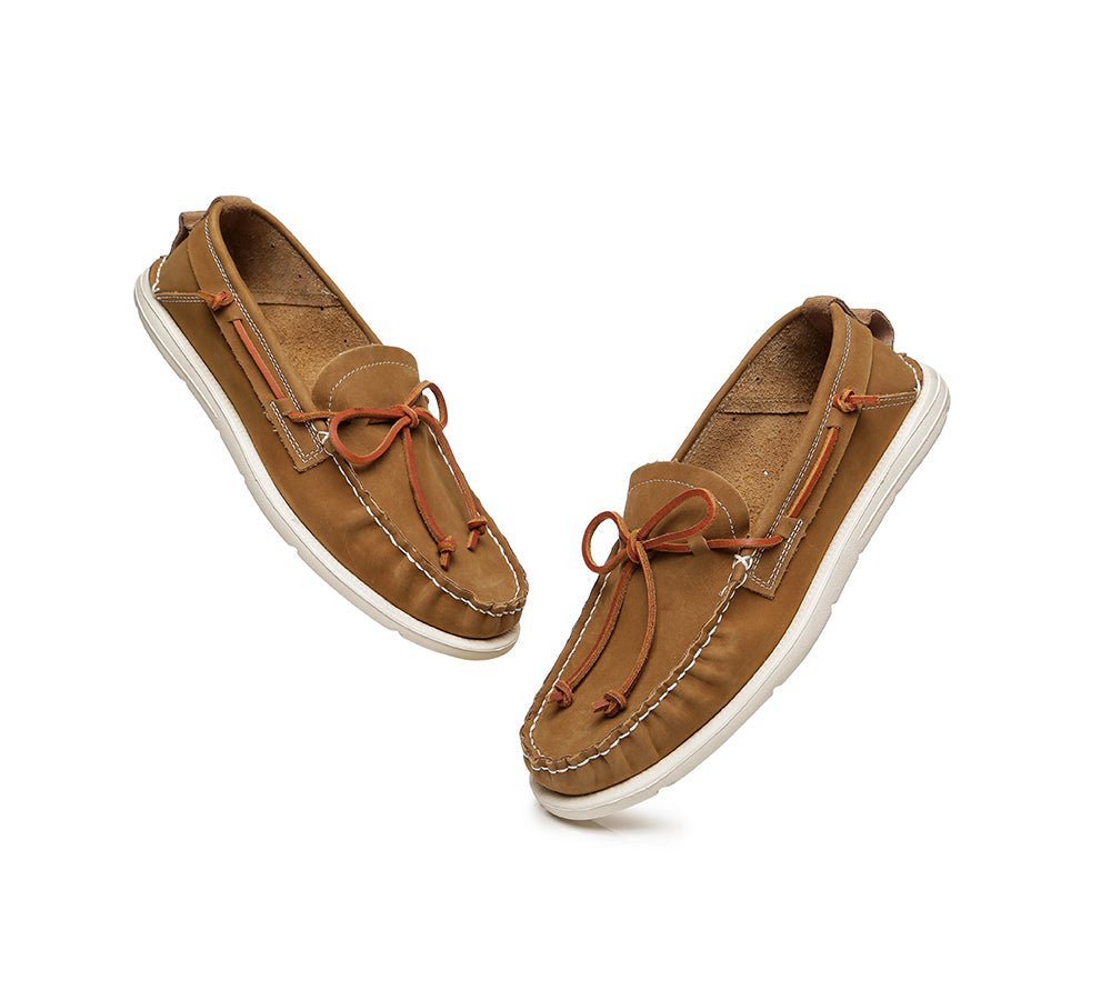 Troy Casual Slip - On Stylish Boat Men Shoes - Comfort - Chestnut - AU Ladies 10 / AU Men 8 / EU 41 - Uggoutlet