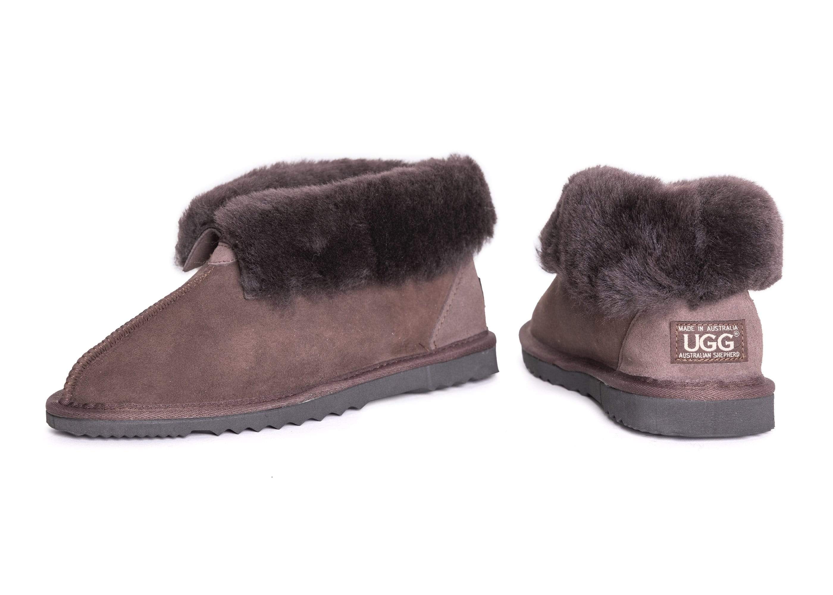 UGG Australian Shepherd® Australian Made Double-Faced Sheepskin Unisex Ugg Slipper - UGG Slippers - Chocolate - AU Ladies 5 / AU Men 3 / EU 36 - Uggoutlet