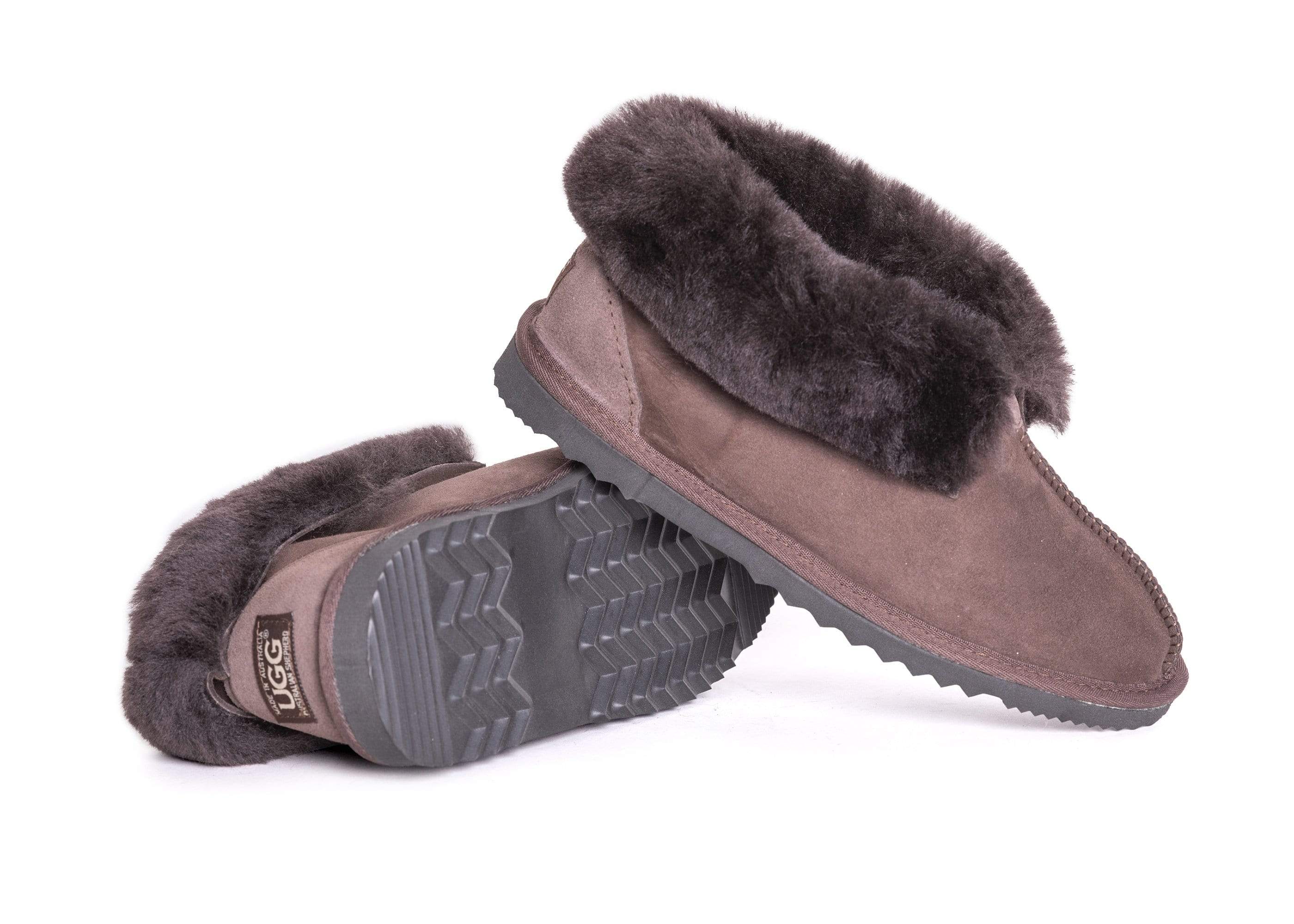 UGG Australian Shepherd® Australian Made Double-Faced Sheepskin Unisex Ugg Slipper - UGG Slippers - Chocolate - AU Ladies 5 / AU Men 3 / EU 36 - Uggoutlet