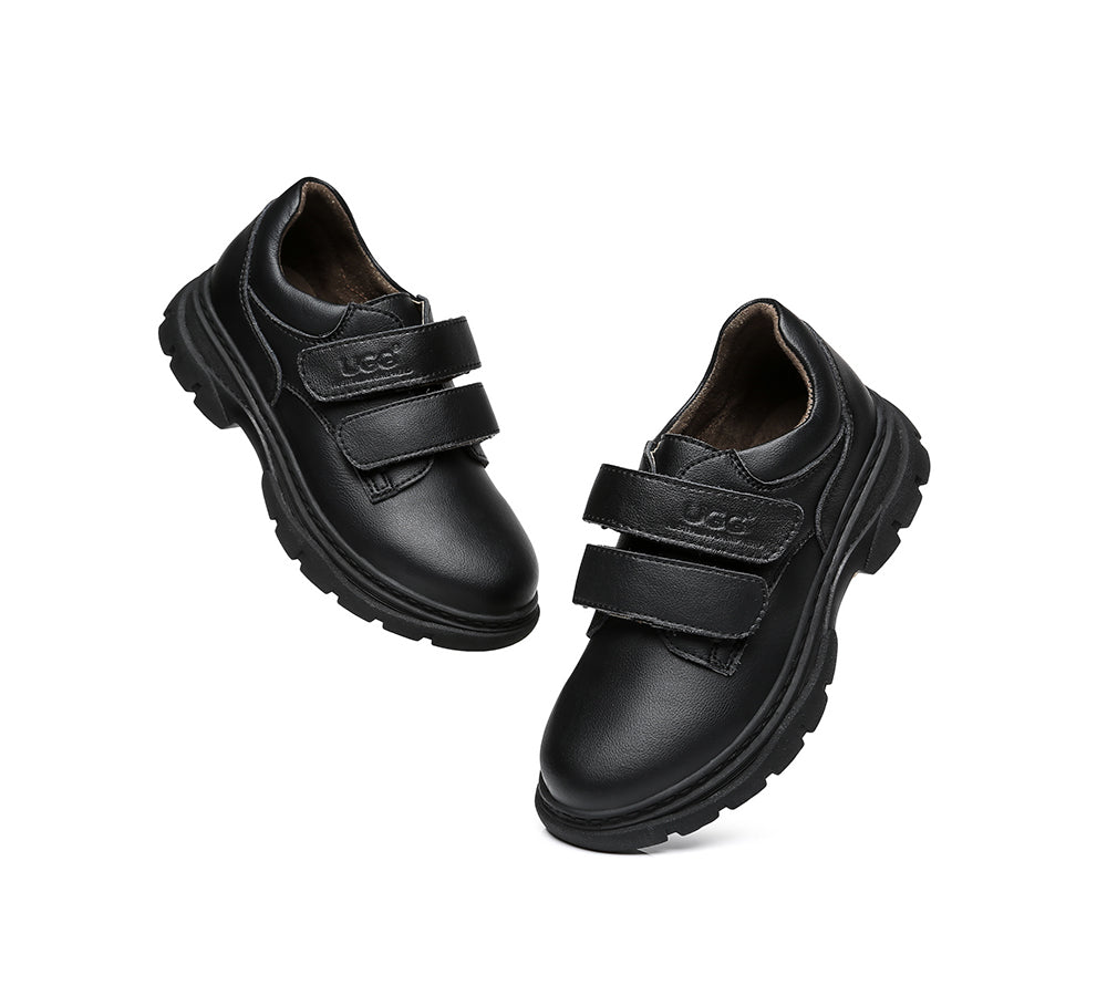 UGG Australian Shepherd® Ava Kids Leather Black School Shoes - School Shoes - Black - AU Kids 25 / EU 25 - Uggoutlet