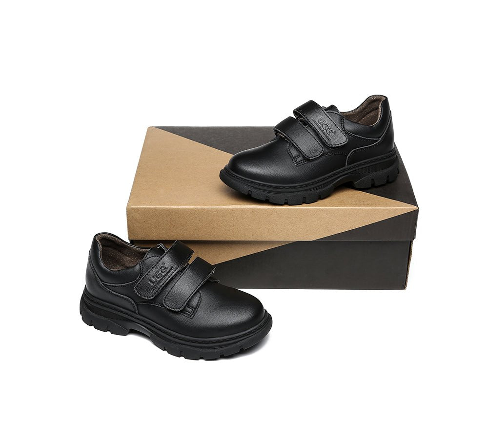 UGG Australian Shepherd® Ava Kids Leather Black School Shoes - School Shoes - Black - AU Kids 25 / EU 25 - Uggoutlet