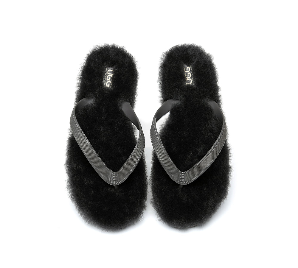 UGG Australian Shepherd® Fluffy Thong Sigma - Sandals - Grey - AU Ladies 5/6 / AU Men 3/4 / EU 36/37 - Uggoutlet
