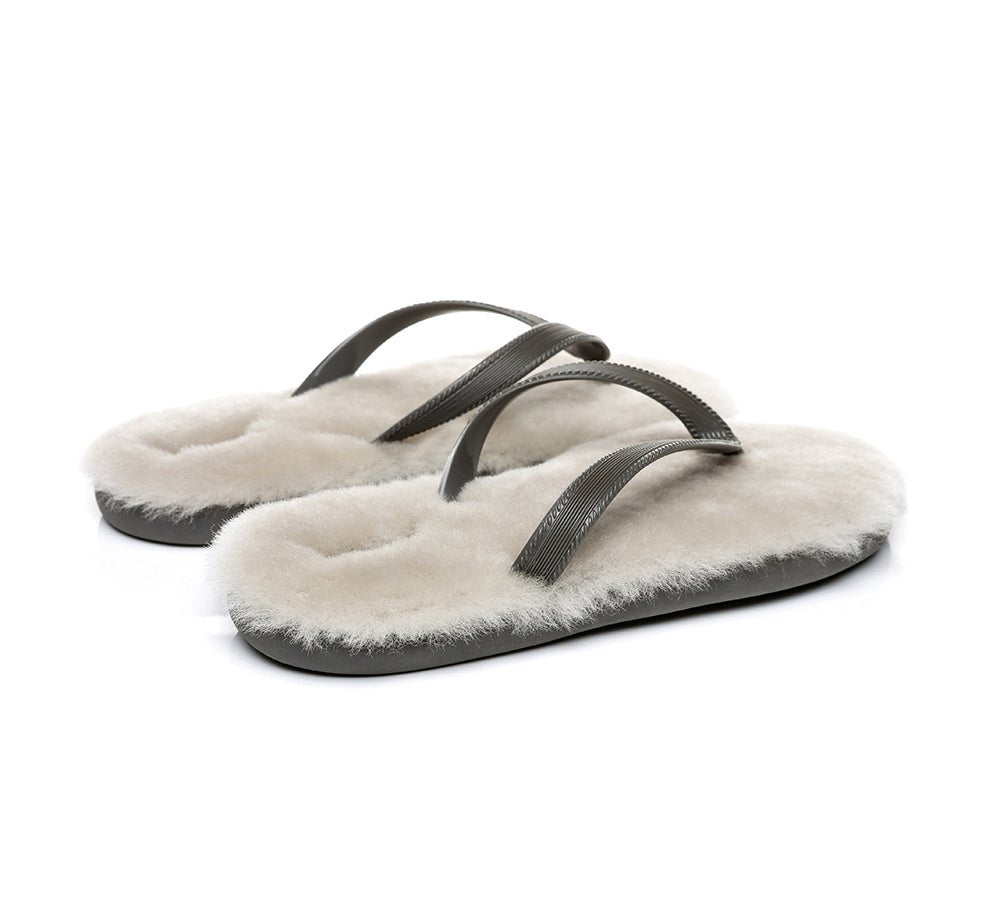 UGG Australian Shepherd® Fluffy Thong Sigma - Sandals - Grey - AU Ladies 5/6 / AU Men 3/4 / EU 36/37 - Uggoutlet