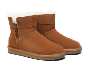 UGG Boots - Ankle Sheepskin Zipper Boots Women Malena