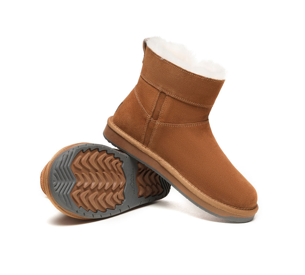 TARRAMARRA® Ankle Sheepskin Zipper Boots Women Malena - UGG Boots - Chestnut - AU Ladies 10 / AU Men 8 / EU 41 - Uggoutlet