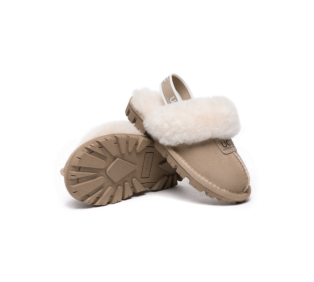 UGG Boots - AUSTRALIAN SHEPHERD® UGG Kids Sheepskin Wool Slingback Slippers Suzie