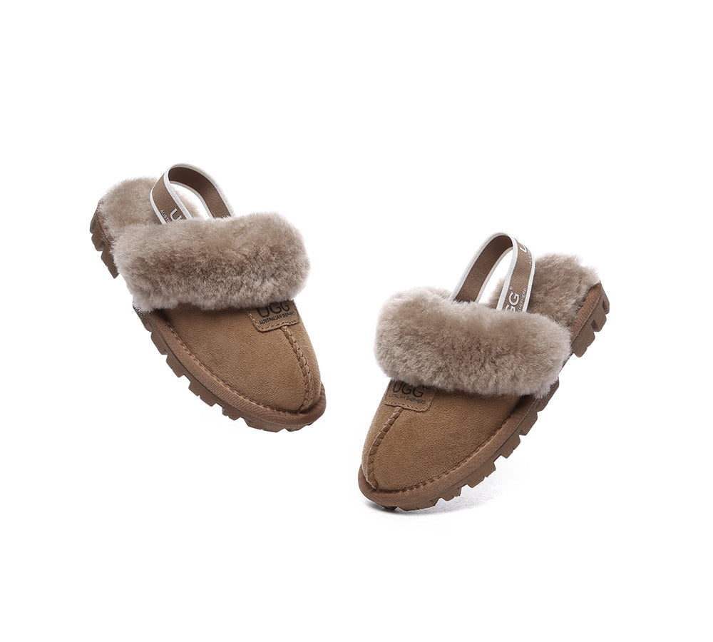 UGG Boots - AUSTRALIAN SHEPHERD® UGG Kids Sheepskin Wool Slingback Slippers Suzie