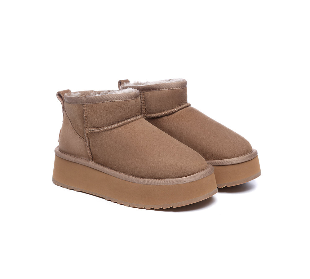 UGG Boots - AUSTRALIAN SHEPHERD® UGG Sheepskin Wool Classic Ankle Boots Ultra Mini Platform