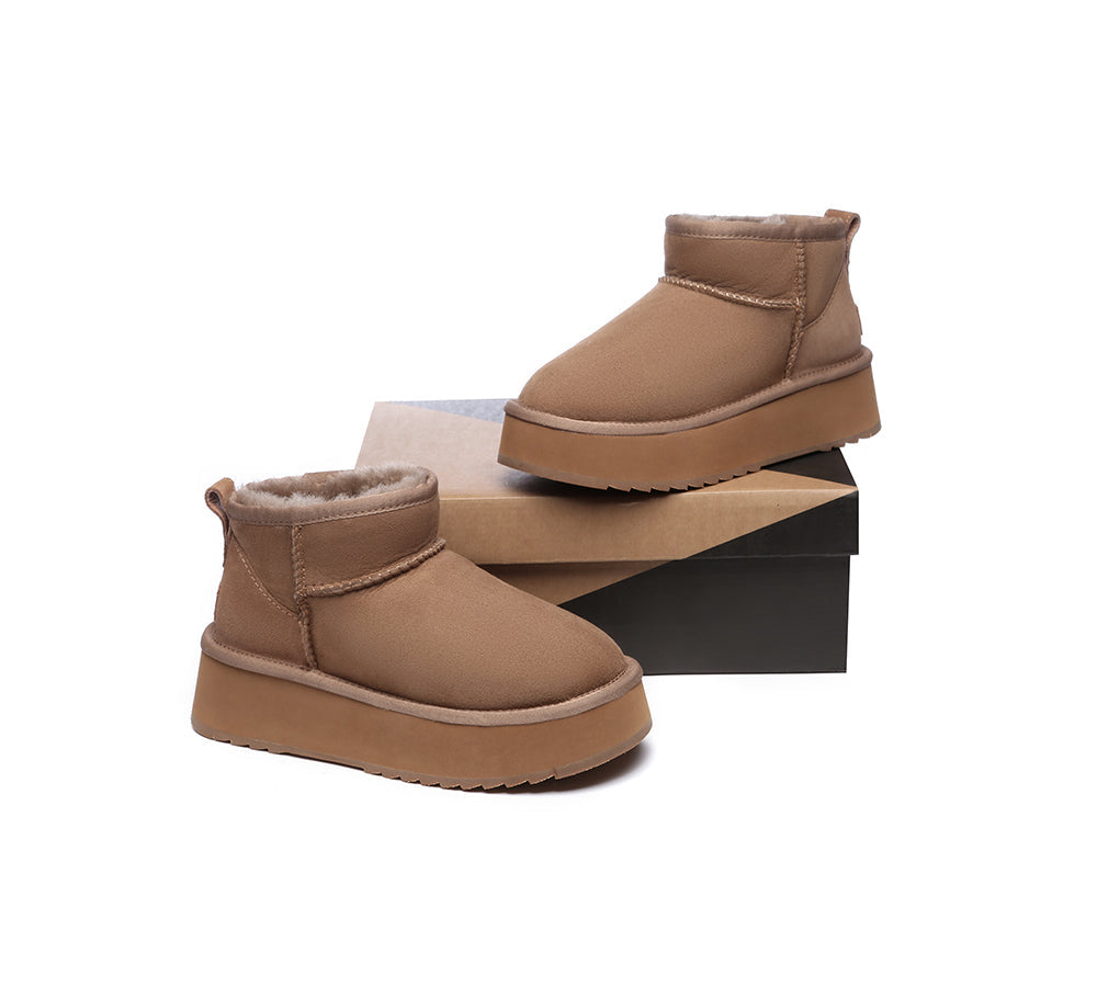 UGG Boots - AUSTRALIAN SHEPHERD® UGG Sheepskin Wool Classic Ankle Boots Ultra Mini Platform