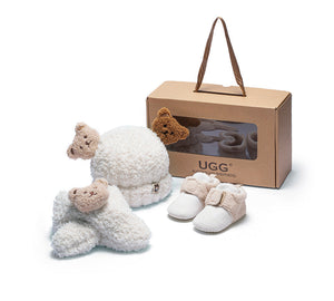 UGG Boots - Baby Booties Gift Set With Shearling Bear Beanie And Scarf