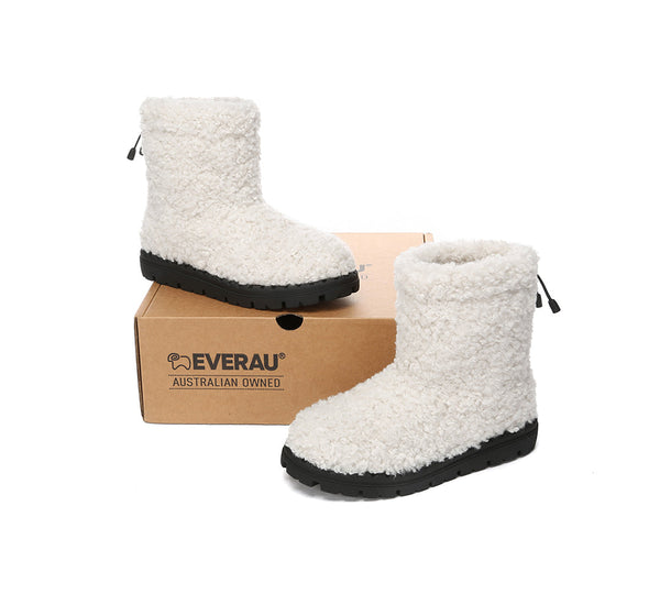 UGG Boots - EVERAU® UGG Sheepskin Wool Plush Adjustable Drawstring Boots Peggy