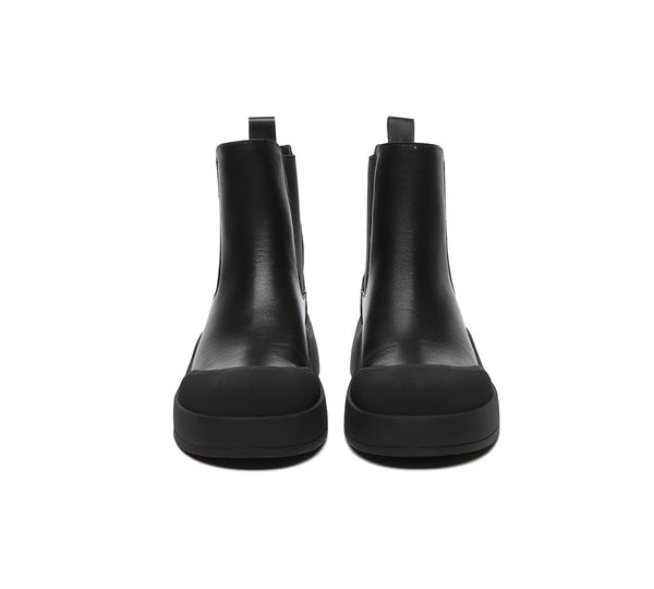 UGG Boots - EVERAU® Women Leather Ankle Chunky Fashion Boots Mindy