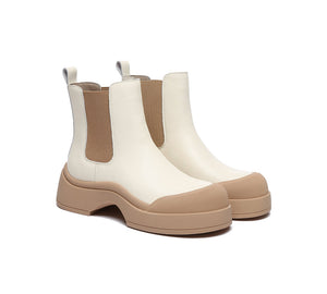 UGG Boots - EVERAU® Women Leather Ankle Chunky Fashion Boots Mindy