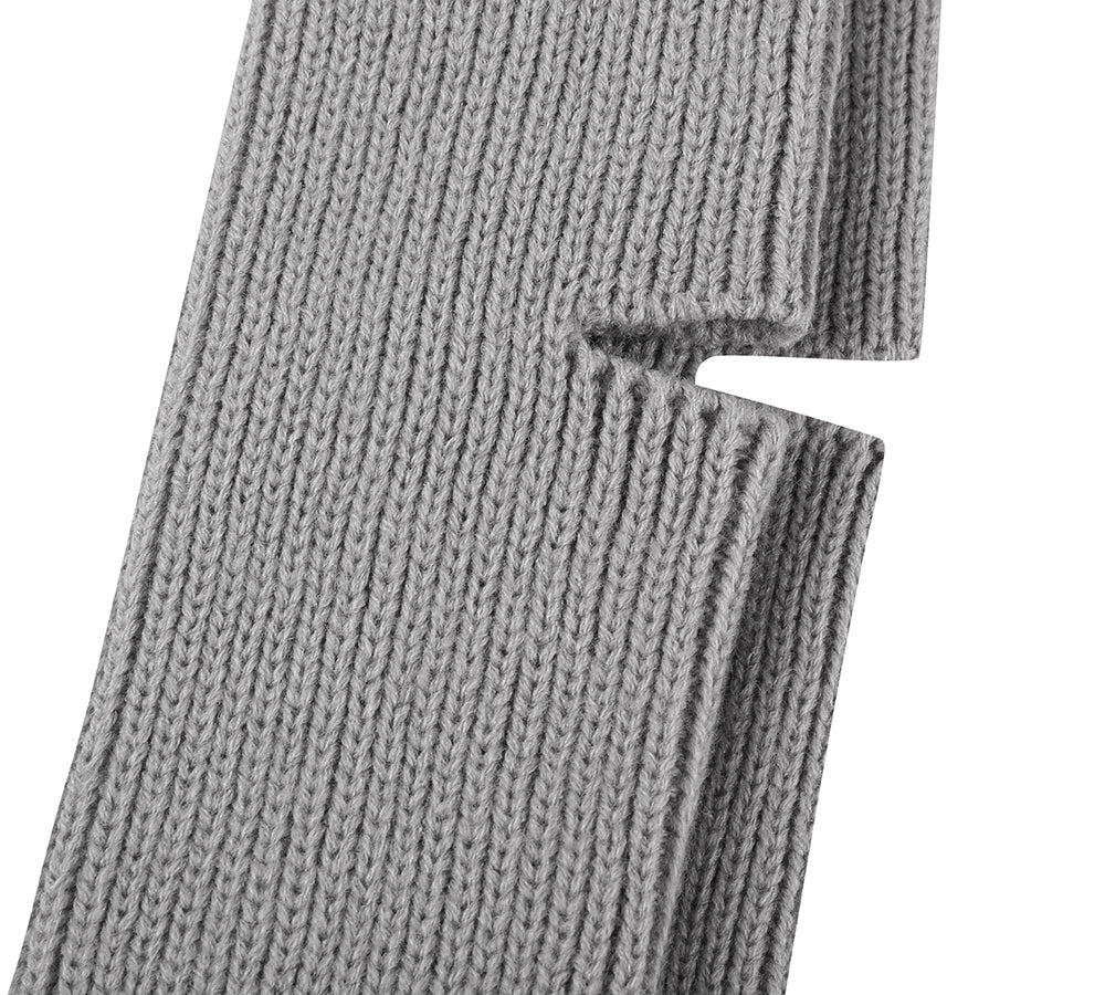 EVERAU® Women Stretchy Ribbed Knit Stirrup Leg Warmers - Leg Warmer - Light Grey - One Size - Uggoutlet