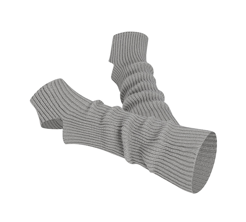 EVERAU® Women Stretchy Ribbed Knit Stirrup Leg Warmers - Leg Warmer - Light Grey - One Size - Uggoutlet