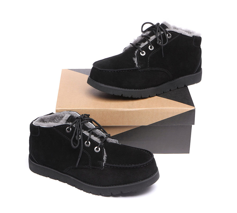 UGG Boots - Lace Up Ankle Sheepskin Casual Men Boots Ryan