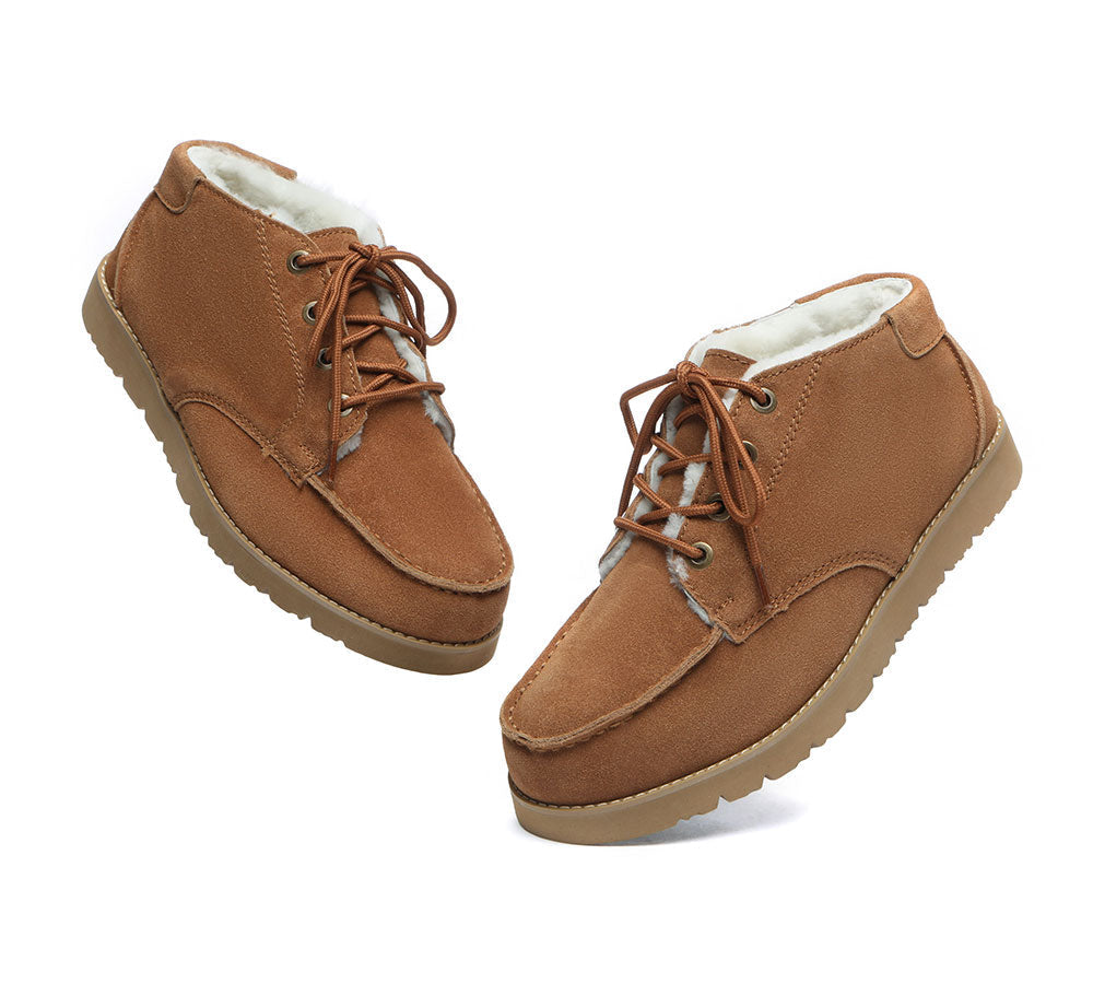 UGG Boots - Lace Up Ankle Sheepskin Casual Men Boots Ryan