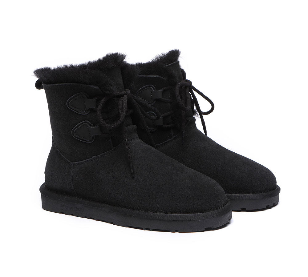 UGG Boots - Lace-up Sheepskin Boots Women Short Stark