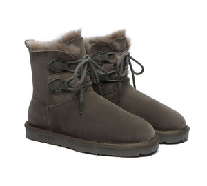 UGG Boots - Lace-up Sheepskin Boots Women Short Stark