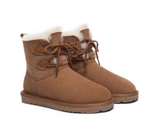 UGG Boots - Lace-up Sheepskin Boots Women Short Stark