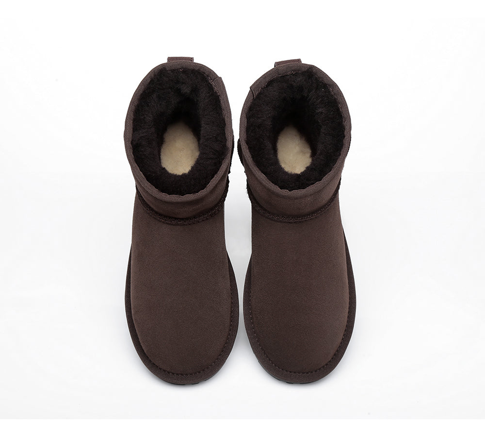 EVERAU® UGG Boots Sheepskin Wool Water Resistant Mini Classic Boots - UGG Boots - Chocolate - AU Ladies 10 / AU Men 8 / EU 41 - Uggoutlet