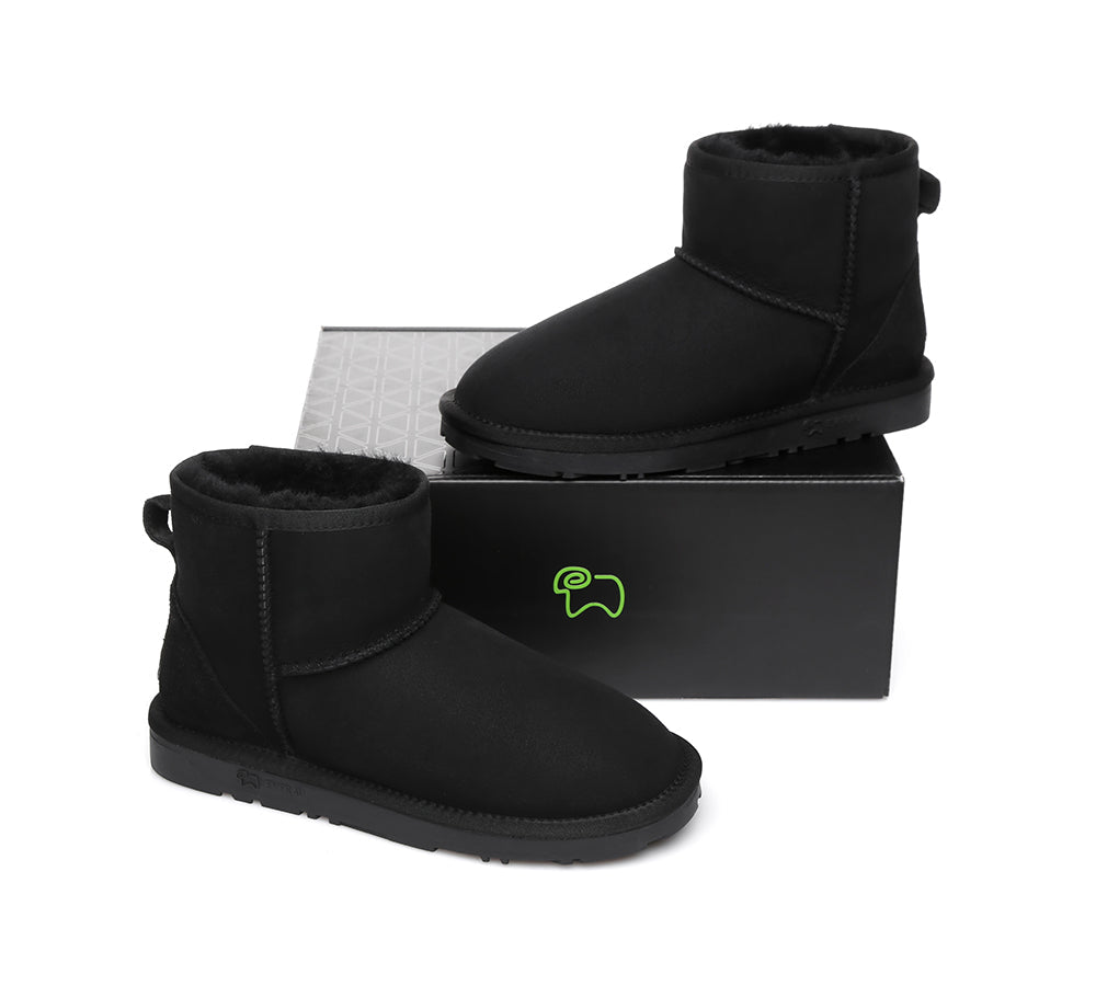 EVERAU® UGG Boots Sheepskin Wool Water Resistant Mini Classic Boots - UGG Boots - Black - AU Ladies 10 / AU Men 8 / EU 41 - Uggoutlet