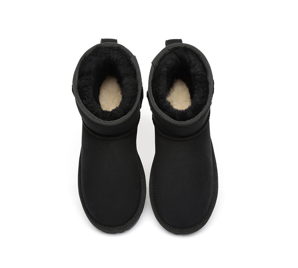 EVERAU® UGG Boots Sheepskin Wool Water Resistant Mini Classic Boots - UGG Boots - Black - AU Ladies 10 / AU Men 8 / EU 41 - Uggoutlet