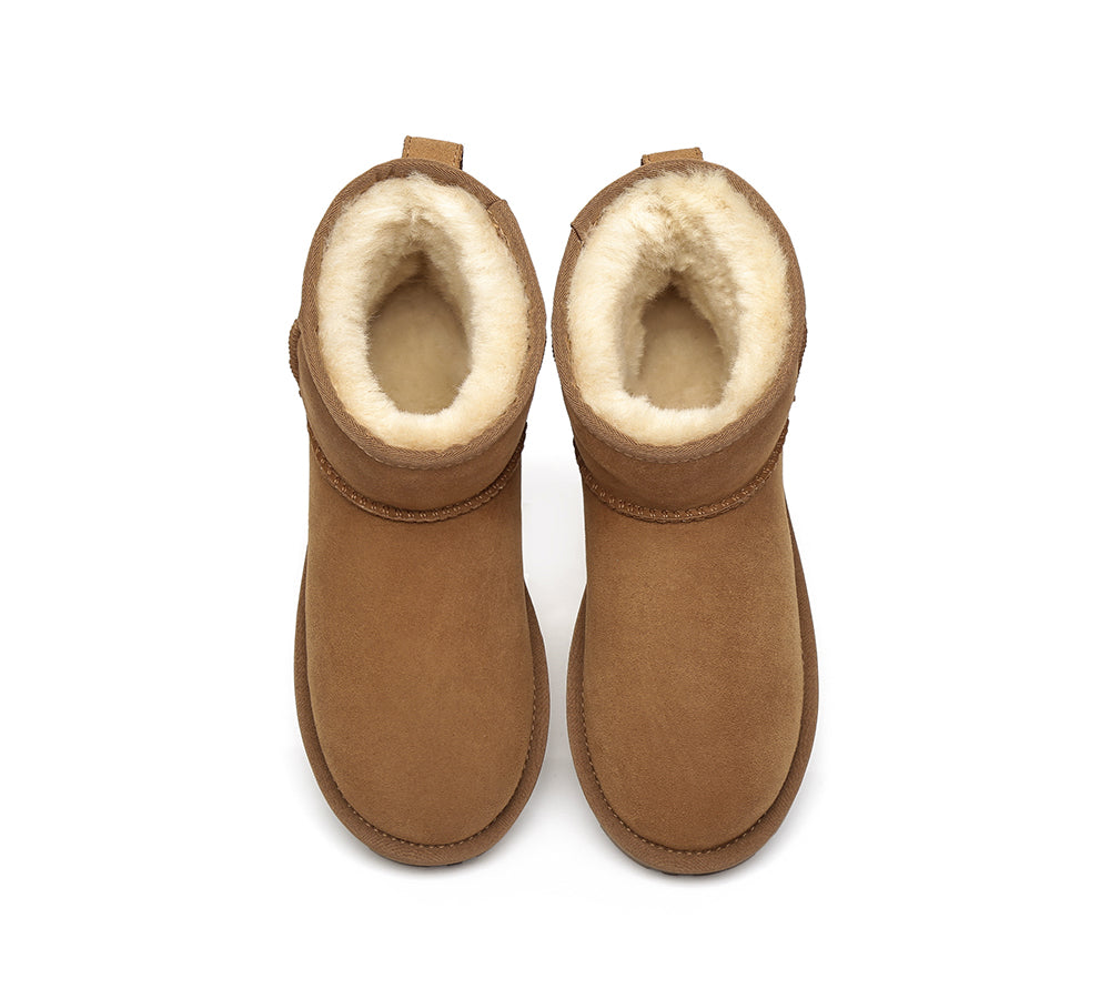 EVERAU® UGG Boots Sheepskin Wool Water Resistant Mini Classic Boots - UGG Boots - Chestnut - AU Ladies 10 / AU Men 8 / EU 41 - Uggoutlet