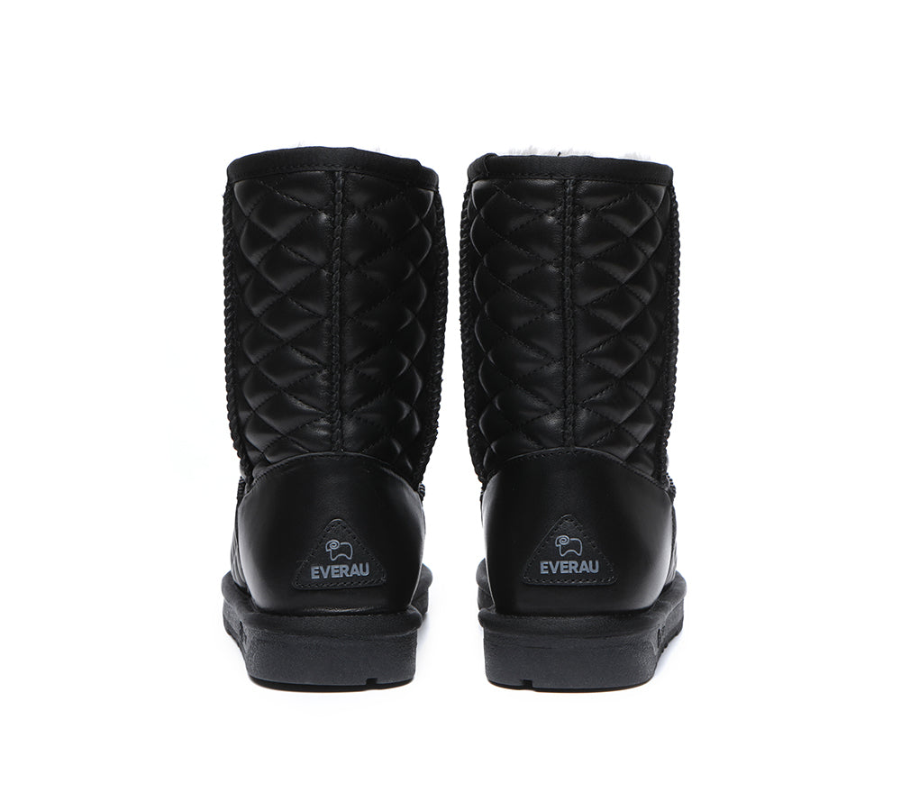 UGG Boots - Nappa Diamond Pattern Short Sheepskin Boots Women Ridgeway