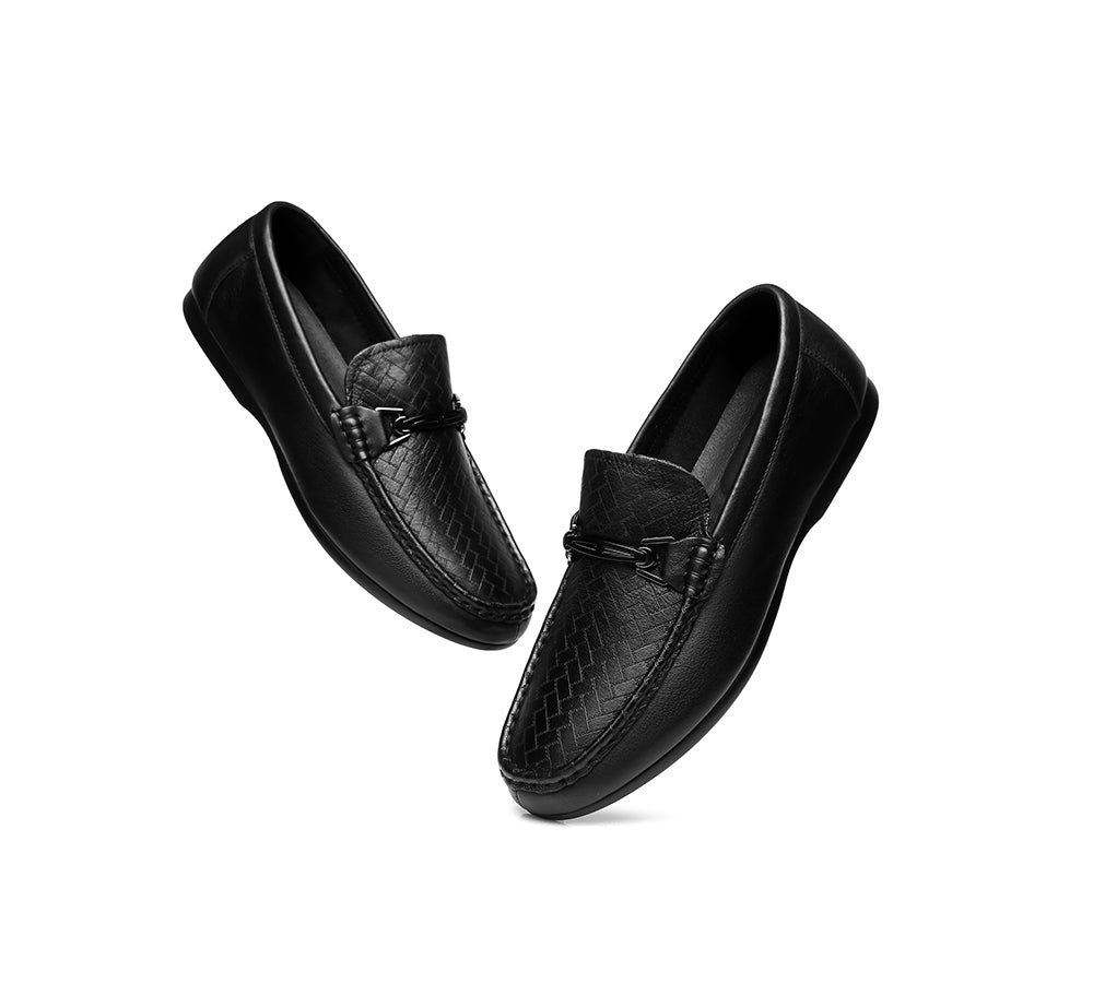 UGG Boots - Nixon Men Leather Casual Flat Moccasin Black