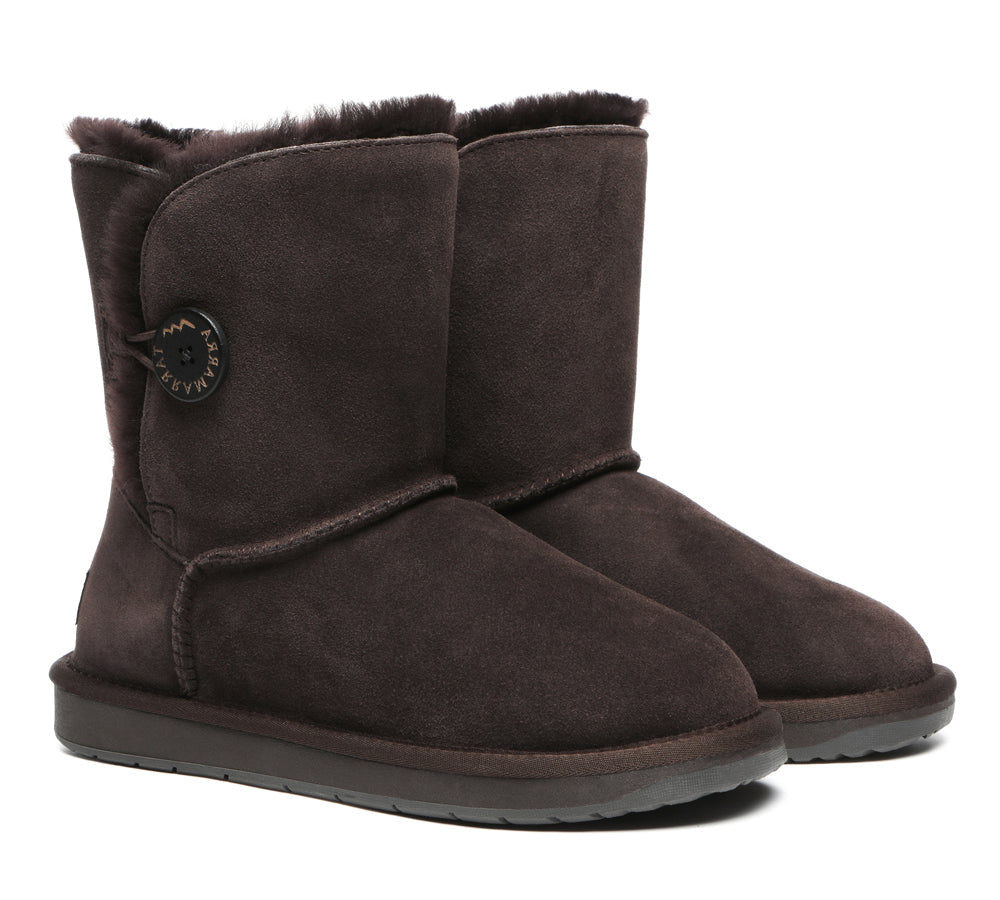 UGG Boots - Premium Australian Sheepskin Boots Unisex Short Button Plus