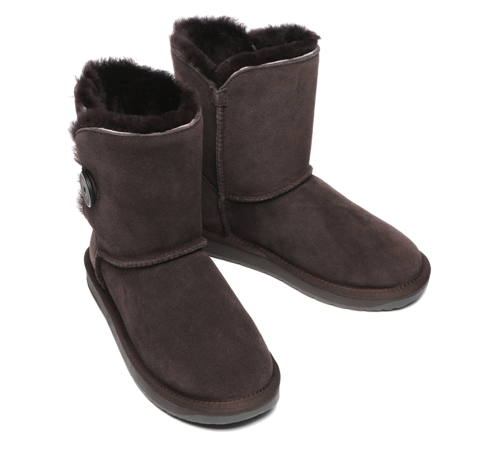 UGG Boots - Premium Australian Sheepskin Boots Unisex Short Button Plus