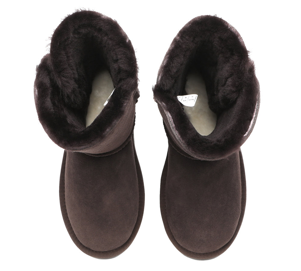 UGG Boots - Premium Australian Sheepskin Boots Unisex Short Button Plus