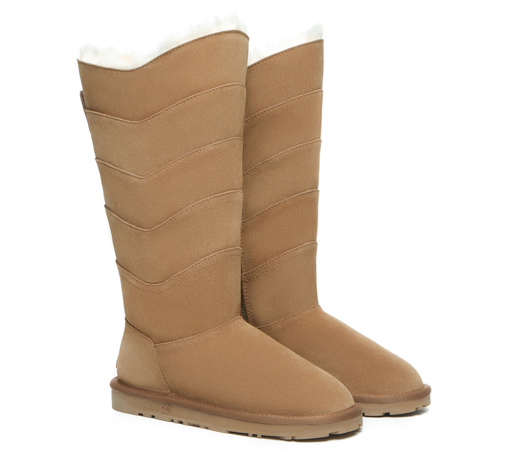 UGG Boots - Premium Australian Sheepskin Knee High Zipper Boots Women Swanston 5 Panel