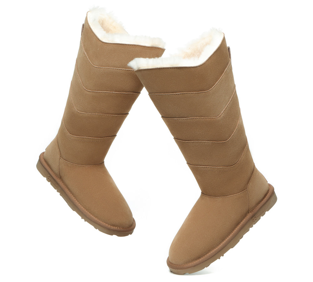 UGG Boots - Premium Australian Sheepskin Knee High Zipper Boots Women Swanston 5 Panel