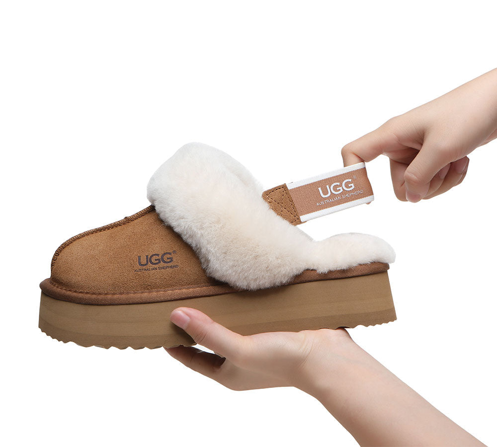 UGG Australian Shepherd® Removable Strap Slingback Ugg Slippers Women Muffin Platform - UGG Boots - Chestnut - AU Ladies 4 / AU Men 2 / EU 35 - Uggoutlet