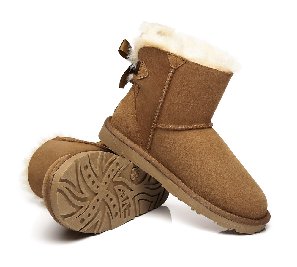 UGG Boots - Sheepskin Mini Back Single Bow Women Boots