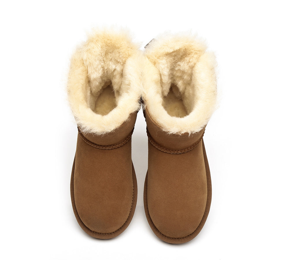 UGG Boots - Sheepskin Mini Back Single Bow Women Boots