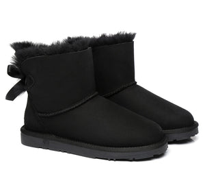 UGG Boots - Sheepskin Mini Back Single Bow Women Boots