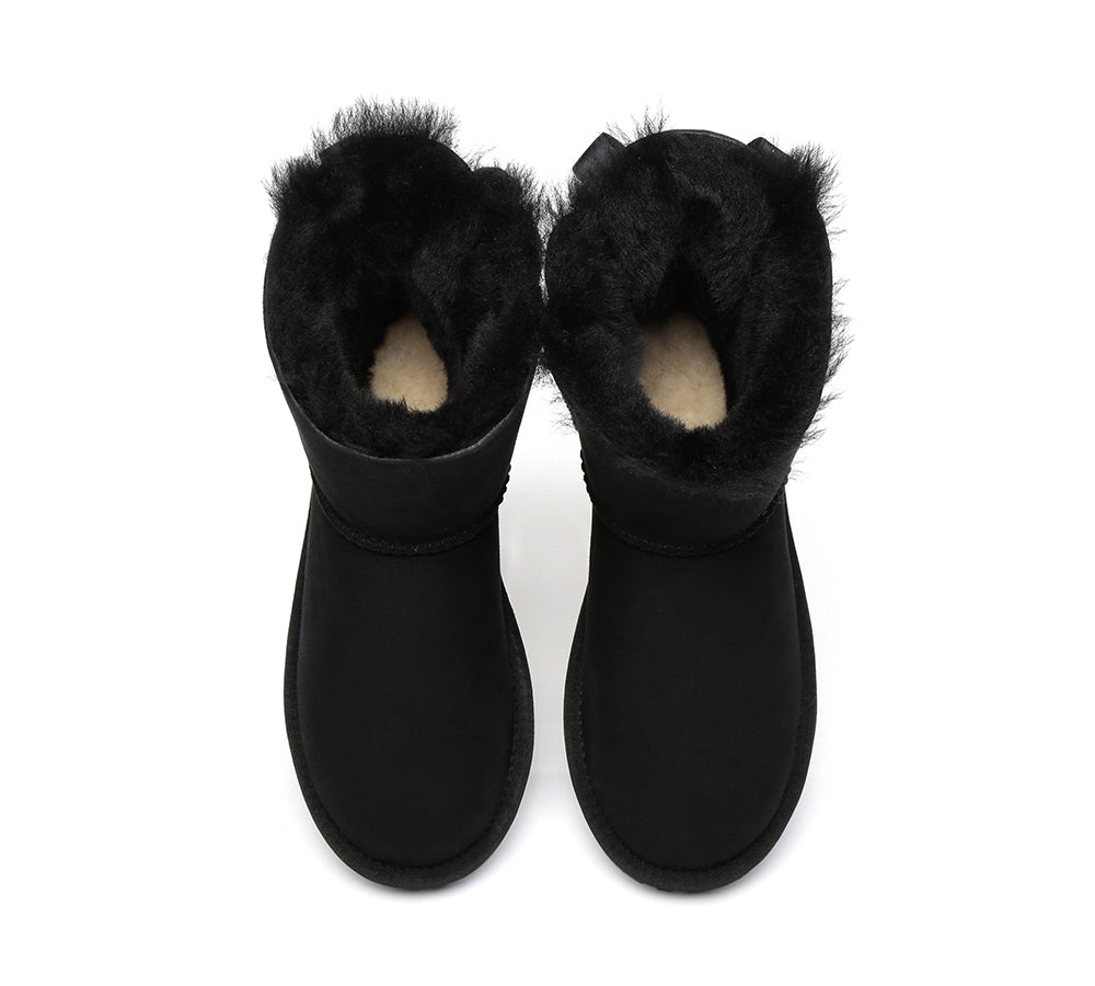 UGG Boots - Sheepskin Mini Back Single Bow Women Boots