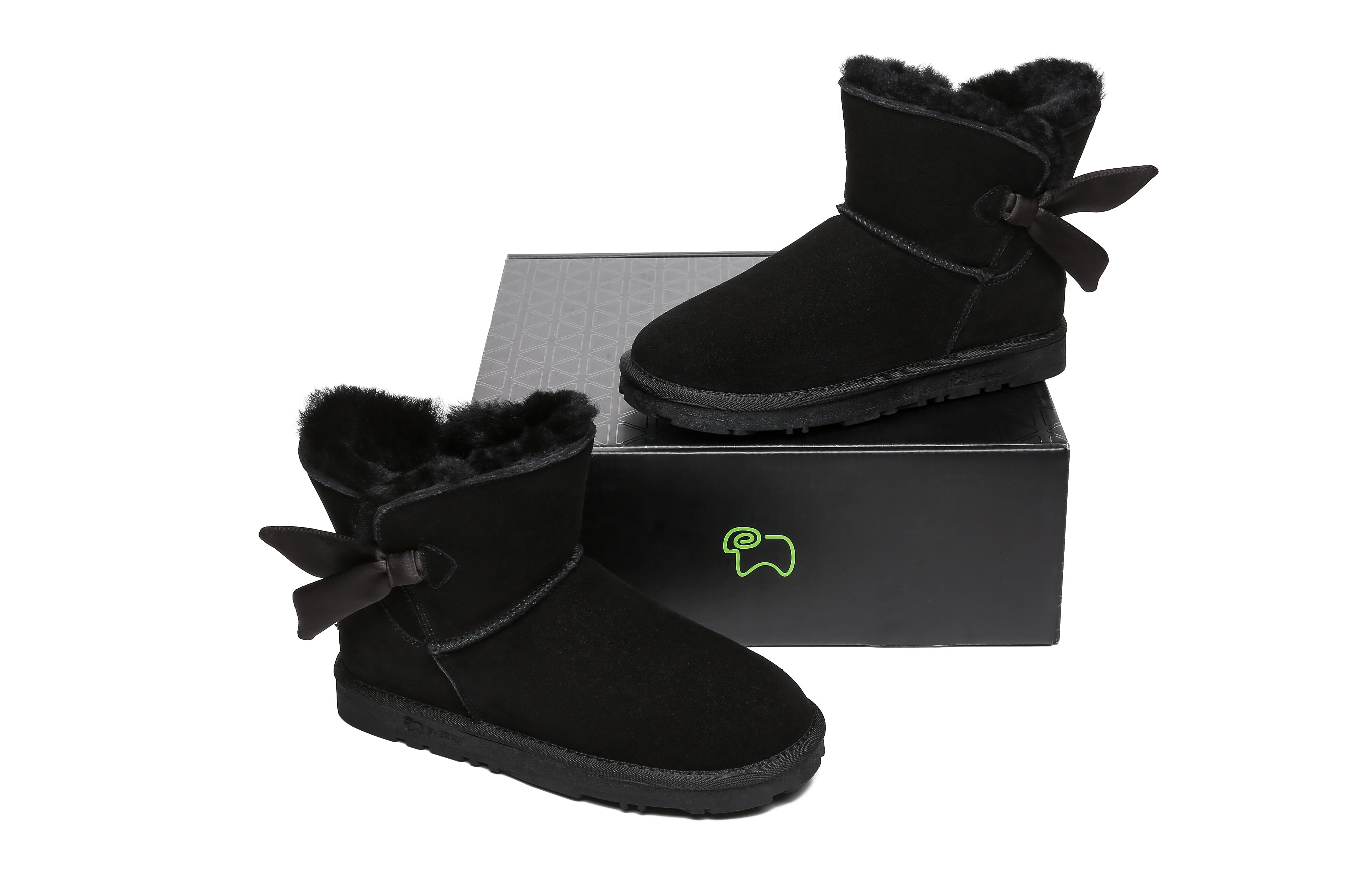 UGG Boots - Sheepskin Single Bow Boots Women Ember