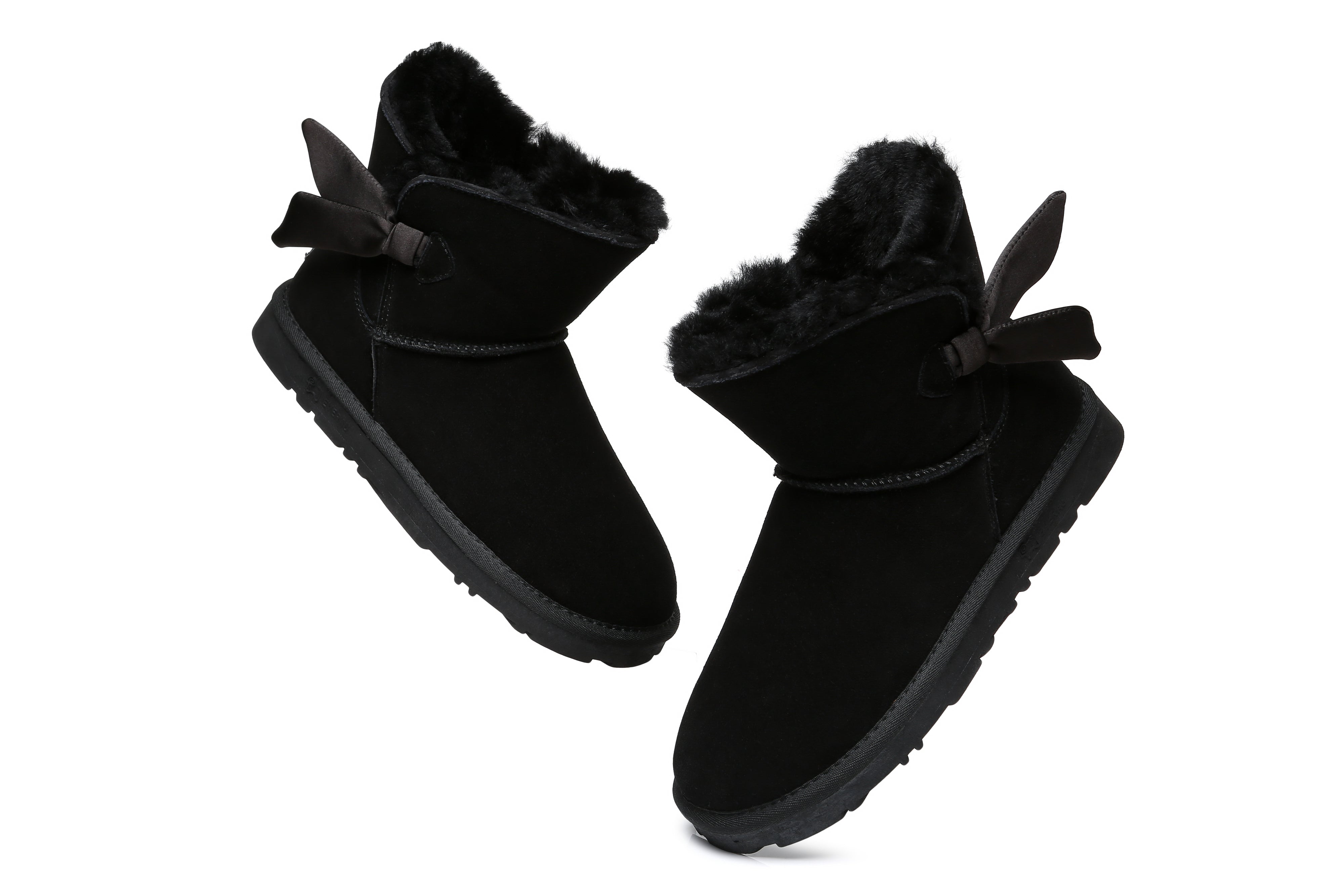 UGG Boots - Sheepskin Single Bow Boots Women Ember